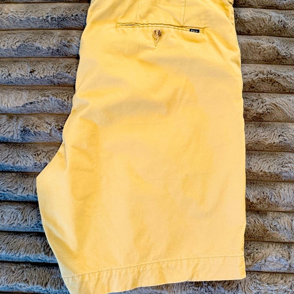 Polo by Ralph Lauren Light Yellow Flat Front Shorts